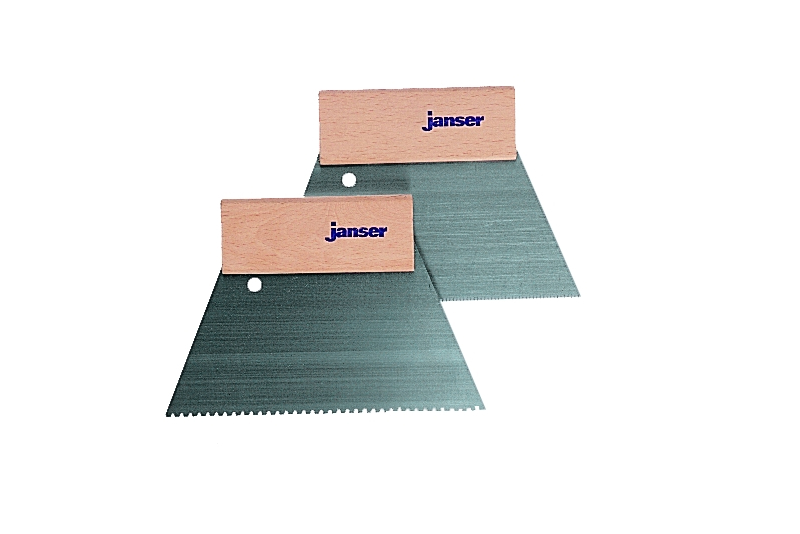 Kleberspachtel A2 Janser für Vinyl-/ Designeböden mit Holzgriff